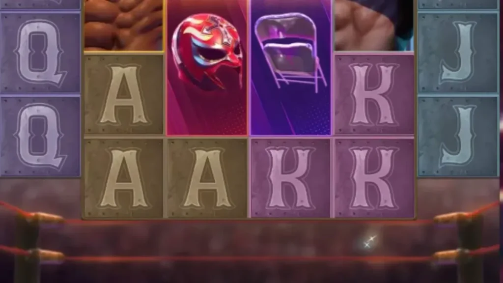 Lutadores em um ringue de wrestling no slot Reel Royale Showdown
